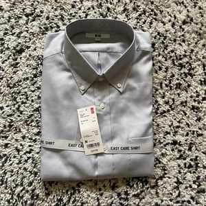 Uniqlo Light Gray Easy Care Oxford Long Sleeve Shirt (NWT)